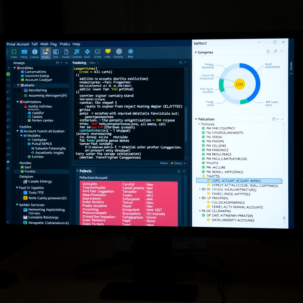 Program Account Analysis Interface displaying detailed account structures data layouts and state information with interactive visualization tools on dark interface